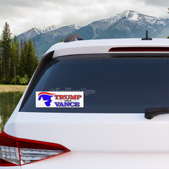 TRUMP VANCE 2024 Bumper Sticker | Vinyl | Water-resistant TRUMP STAR