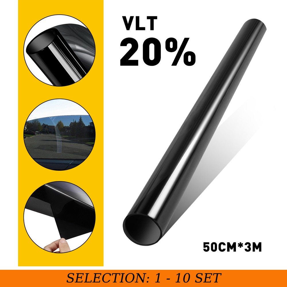20″*3m 20% VLT Window Tint Film Roll Car Home Office Glass Privacy UV Block 1-10