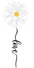 Daisy Phone Sticker (2 Inch) Love Script Flower Baby Girl Wedding Scrapbook
