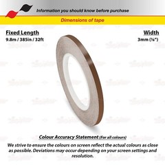 1/8″ Roll Vinyl Pinstriping Pin Stripe Solid Line Tape Decal Sticker 3mm BROWN