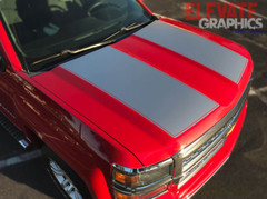 2014-2015 Fits Chevy Silverado Rally Hood Stripes Vinyl Graphics Decals Stickers