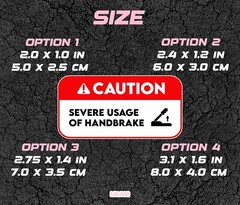 CAUTION Severe Usage Of Handbrake – Fun Car Sticker