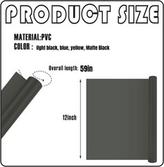 12″x59″ Vinyl Protection Wrap Film For Headlight Taillight Black Yellow Red Blue
