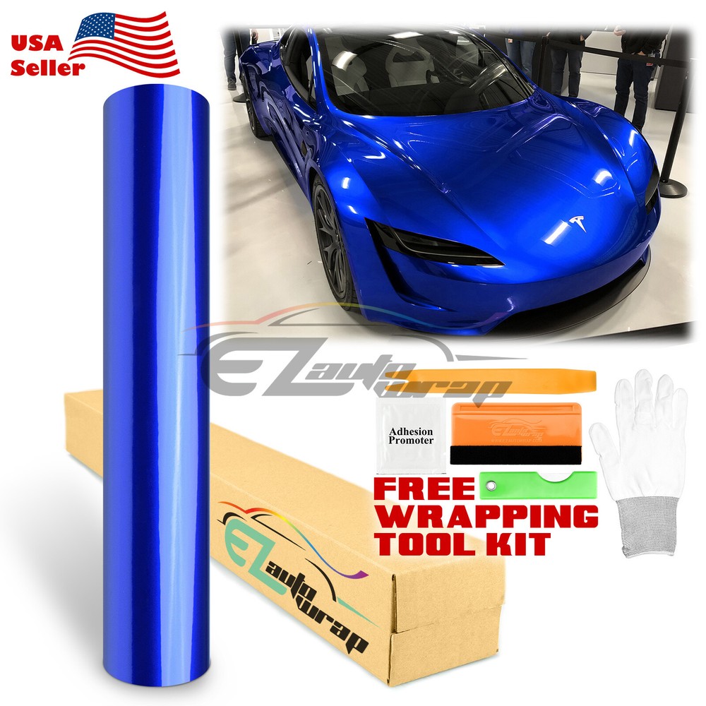 Gloss Metallic Royal Blue Candy Decal Car Vinyl Wrap Film Sticker Sheet Sparkle