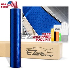 Honeycomb Carbon Fiber Satin Royal Blue Hex Auto Sticker Decal Vinyl Wrap Sheet