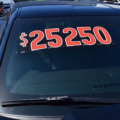 7 1/2″ Red, Black & White Numbers Car Dlr Adhesive Windshield Price Stickers 103