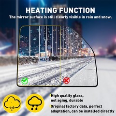 2/4X Tow Mirror Glass Upper Heated Driver Passenger Side For Ford F150 F250 F350