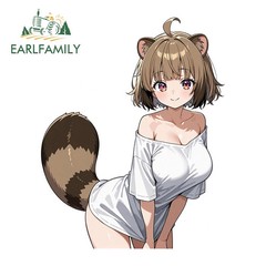 EARLFAMILY 5.1″ Furry Girl Car Stickers Funny Creative Fashionable Decoration
