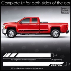 Rocker Panel Side Stripes Decals For Chevrolet Silverado Colorado S10 WT LT EV