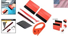 Professional Vehicle Vinyl Wrap Tool Kit with Squeegees & Utility Knife – Red