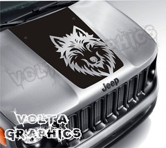 Vinyl hood decal compatible with Jeep Renegade 2015-2024 Lone Wolf theme Backout