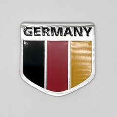 Germany Flag Car Emblem Badge Decal Deutschland Sticker 2″x 2.25” Aluminum NEW
