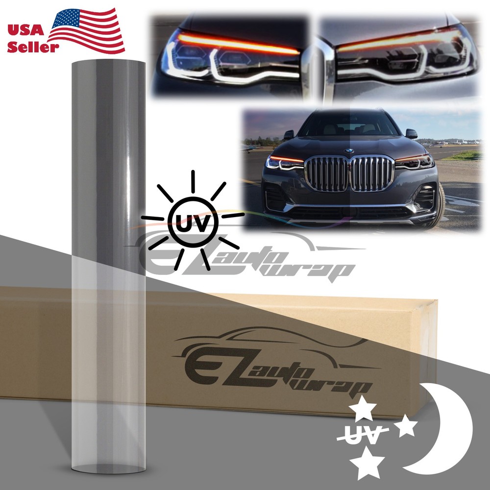 60″ PPF Clear To Smoke Paint Protection Film UV Headlight Taillight Tint Wrap