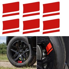 6 Pcs Set Universal Fit Sport Race Car Wheel Rim Hash Mark Stripe Decal Sticker