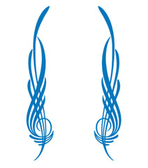 Hot Rod Pinstriping Decals – Set of 2 – 10″ x 1.75″ – Free shipping – 1 color