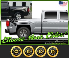 American Flag Bed Side Stripes Fits 2003-2007 GMC Sierra Denali 1500 2500 3500
