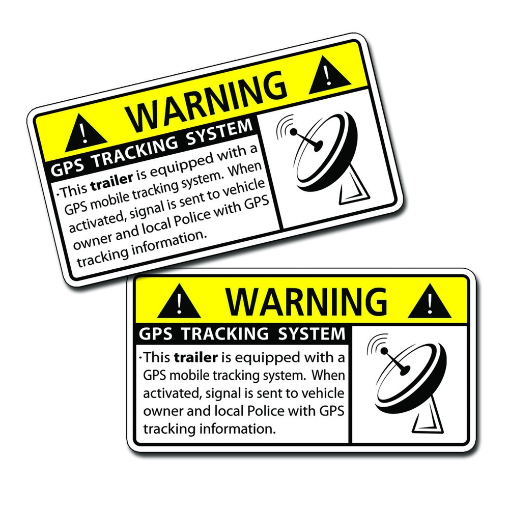 Trailer GPS Anti Theft Sticker Security System Warning Alarm Decal Motorcycle