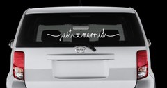 Just Married heart wedding sign back window Vinyl Decal Sticker Car sign truck