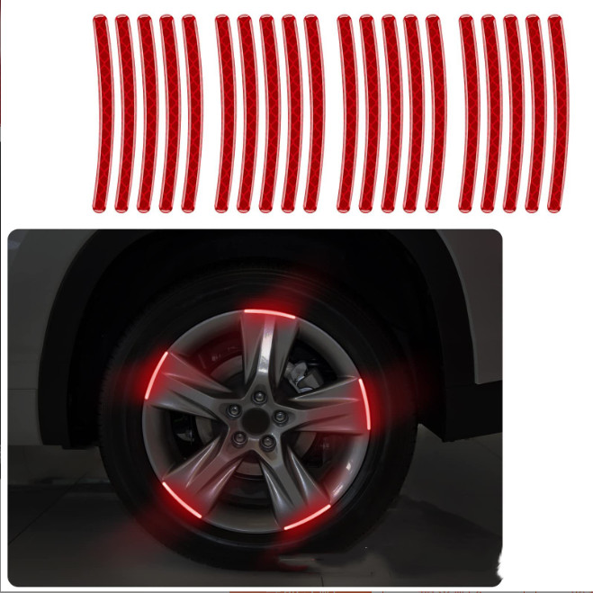 Set of 20 -Reflective Laser Car Wheel Rim Auto Decal Truck Universal DIY Sticker