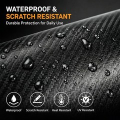 Carbon Fiber Vinyl Wrap 3D w Car Vinyl Wrap Tool Kit Self Adhesive Car Wrap Film