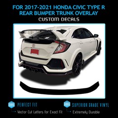 For 2017+ Civic Type R Trunk Rear Bumper Graphic Overlay – Satin Metallic Vinyl