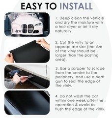 5 FT For BMW Black Matte Vinyl Car Wrap Film Sticker Body Trim with Hand Tools
