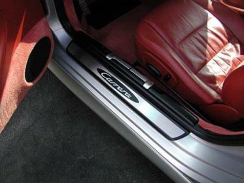 Rennline Stainless Steel Sill Plate Overlays OVAL For 996/997/Boxster/Cayman