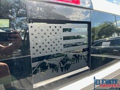 2019-2024 For Ram 1500 Decals Rear Window Ripped Flag Graphics