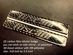 2x TUSCANI Carbon Fiber Doom Style Side Mirror Exterior Sticker Decal