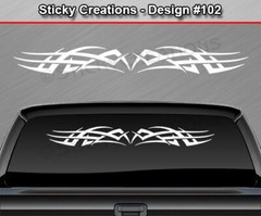 Design #102 TRIBAL ACCENT Windshield Decal Window Sticker Vinyl Graphic Banner