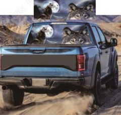 Car Rear Window Wolf & Moon Graphics Decal Sticker for Truck Pickup SUV 147x46CM