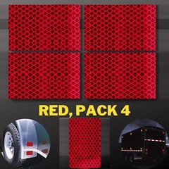 4pcs Rectangle 2×3″ High Visibility Reflective Stick-On Reflector For Trailer