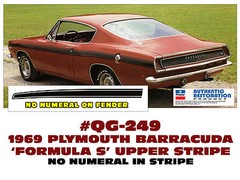 GE-QG-249 1969 PLYMOUTH BARRACUDA – FORMULA S UPPER SIDE STRIPE – NO NUMERAL