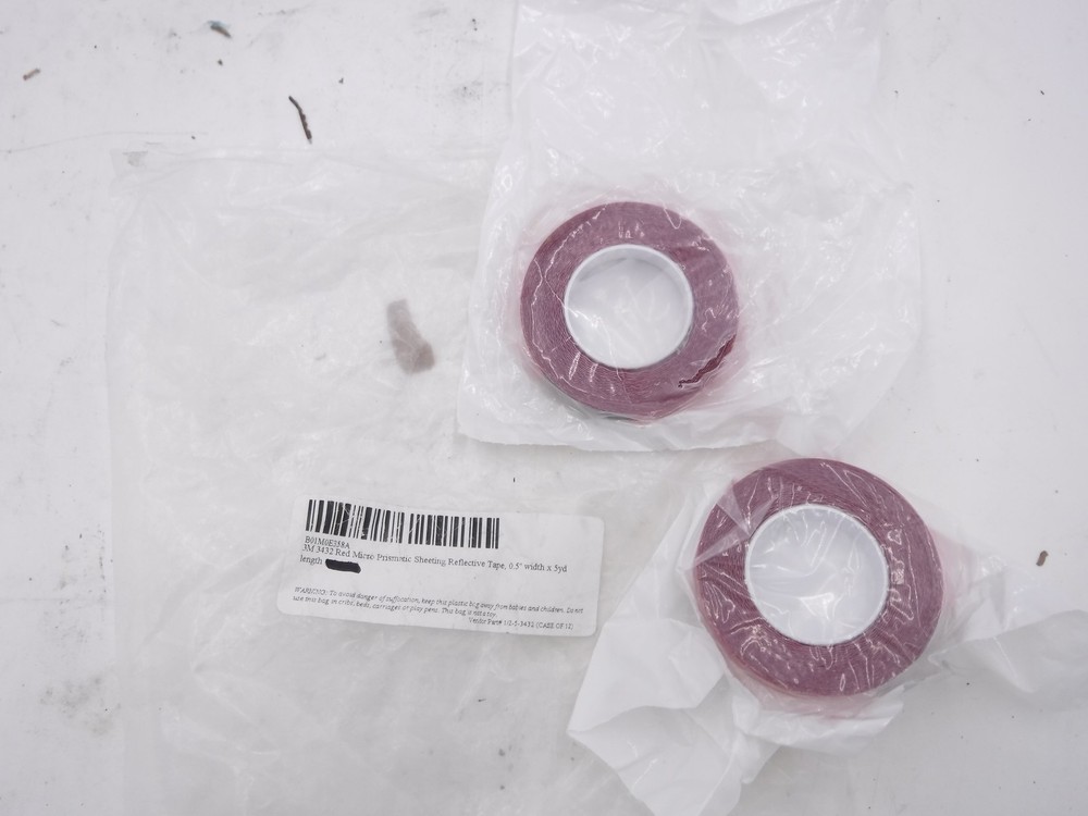 2 Pack 3M 3432 Red Micro Prismatic Sheeting Reflective Tape 0.5″ x 5yd