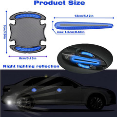 8 PCS Car Door Handle Reflective Sticker Safety Strips Anti Scratch Protector