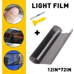 1-10X Gloss Light Black Smoke Taillight Headlight Fog Light Tint Film Vinyl 72″