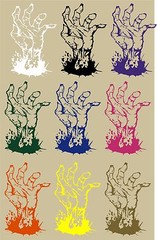 Zombie Hand Fingers Monster CarTruck Laptop Window Vinyl Decal Sticker