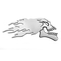 Motorbike Bike Fuel Tank Tribal Skull Flames Sticker Decals 2X 14cmx 6cm L/R