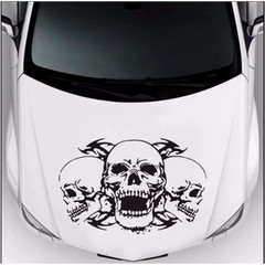 Car Hood Body Side Stickers Custom Triple Skull Graphics Vinyl Decal Waterproof