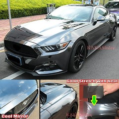 Super Soft Stretchable – Car Glossy Mirror Chrome Vinyl Wrap Sticker – Black CF