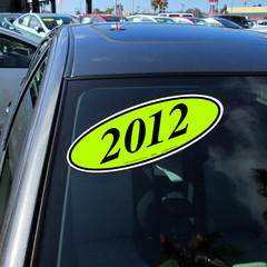 Car Windshield Year Stickers 2012-2026 Oval Dealership Decals Printed in USA