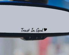 1X BLACK Trust In God Car Side Rear View Mirror Auto Decal Truck Window Sticker