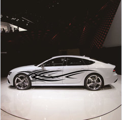 Vinyl Decal Flame Graphics Racing Stripe Stickers For Car Side Body Door Fender