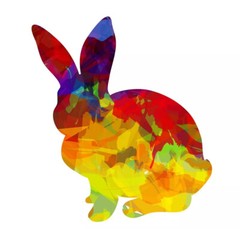 3” Rainbow Bunny Rabbit Sticker Multicolored Animal Jack Bugs Roger