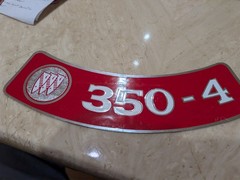 NOS BUICK 350 -4 AIR CLEANER DECAL! NOT REPOPS!!!!