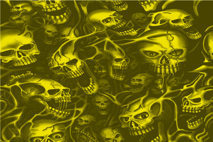 Ghost Skulls Yellow Graphic Decal Vinyl Bike Motorcycle Car Wrap 24×36 Seamless