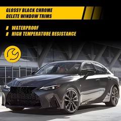 Glossy Black Delete Blackout Overlay Vinyl for Lexus IS 2021-25 Window Trim 1-10