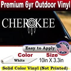Cherokee Indian Dreamcatcher Car Truck Window Laptop Decal Sticker White 10X3.3