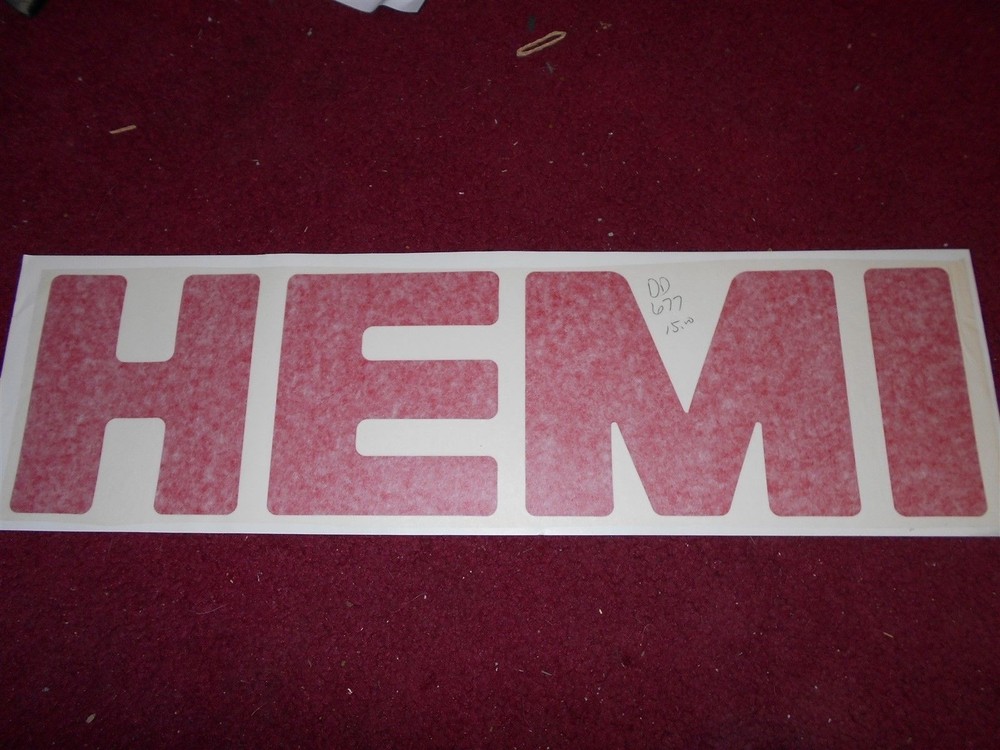 DODGE CHRYSLER PLYMOUTH 426 440 345 392 5.7 HEMI DIE CUT 22 INCH DECAL RED NEW
