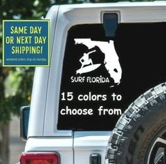 8 Sizes SURF FLORIDA SURFING Car Window DECAL STICKER MacBook Laptop Tablet